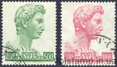 1957 Італія Серія марок (Мистецтво, Статуї) Гашені №981-982