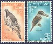 1960 New Zealand Series stamps Teeth, K 13 (Birds) MNH №413-414 A