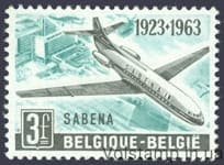 1963 Бельгия Марка (Самолет) Гашеная №1319