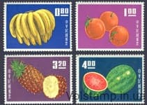 1964 Китай Тайвань Серия марок (Фрукты) MNH №536-539