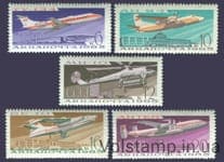 1965 series of aircraft stamps. Air transport USSR №3214-3218
