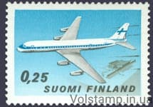 1969 Финляндия Марка (Авиация, 50 лет коммерческой авиации) MNH №665