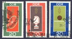 1969 ГДР Серия марок (Командный чемпионат мира среди студентов по шахматам, Дрезден) Гашеные №1491-1493