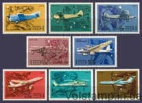 1969 серия марок Развитие гражданской авиации №3752-3759