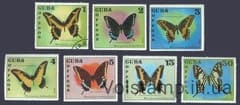 1972 Куба Серія марок (Фауна, метелики) MNH і 1 гашена №1802-1808