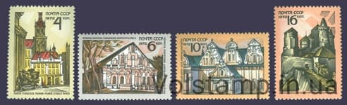 1972 серия марок Историко-архитектурные памятники Украины №4077-4080