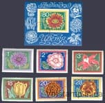1974 Болгария Серия марок + блок (Садовые цветы) Гашеные №2345-2351 (Блок 50)