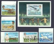 1977 Конго (Браззавиль) Серия марок (Авиация, Аеропланы) Гашеные №593-598 (Блок 12)