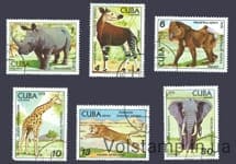 1978 Куба Серия марок (Млекопитающие, слоны, кошки, жираф) Гашеные №2347-2352
