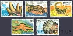 1979 Spain series of stamps (corals, cancer, scorpion) MNH №2423-2427