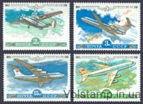 1979 Series of aircraft stamps. History of domestic aircraft engineering №4893-4896