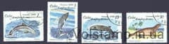 1980 Куба Серия марок (Дельфины, киты, млекопитающие) Гашеные №2483-2486