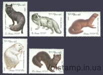 1980 серия марок Ценные породы пушных зверей №5018-5022