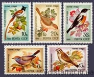 1981 серия марок Певчие птицы №5153-5157