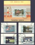 1984 Кот-Д'ивуар Серия марок + блок (Летние Олимпийские игры, Лос-Анджелес) Гашеные №812-816 (Блок 26)