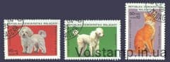 1985 Мадагаскар Не полная серия марок (Собаки, кошка) Гашеные №976-980