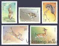 1985 серія марок Тварини, занесені до Червоної книги СРСР №5589-5593
