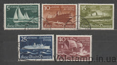 1938 Германия (Данзиг) серия марок (Транспорт, корабли) Гашеные №284-288