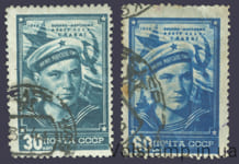 1948 серия марок День Военно-Морского Флота - Гашеные №1216-1217