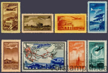 1949 серия марок Авиапочта. Воздушные линии аэрофлота СССР - MNH №1364-1371