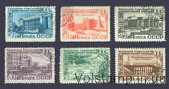 1950 серия марок 25 лет Узбекской ССР (образована в 1924) - Гашеные №1397-1402