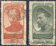 1951 серия марок 25 лет со дня смерти Ф. Э. Дзержинского (1877-1926) - Гашеная №1535-1536