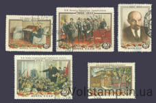 1954 серия марок 30 лет со дня смерти В. И. Ленина (1870-1924) - Гашеная №1662-1666
