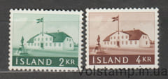 1958 Исландия серия марок (Архитектура, правительственное здание с памятником) MNH №329-330