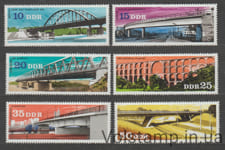 1976 ГДР серия марок (Мосты) MNH №2163-2168