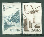 1976 Польша серия марок (Авиация, самолеты, вертолеты) Гашеные №2437-2438
