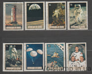 1980 Гвинея серия марок (Космос, Первый человек на Луне) Гашеные №883-890