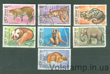 1984 Vietnam stamp series (Fauna, mammals, elephant, tigers) Used №1410-1416