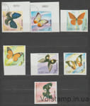 1987 Вьетнам серия марок без перфорации (Насекомые, бабочки) Гашеные №1802-1808B