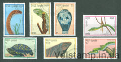1988 Камбоджа серия марок (Фауна, рептилии, змеи) Гашеные №983-989