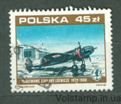 1988 Польща марка (Авіація, літак) Гашена №3158