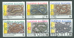 1989 Bulgaria stamp series (Fauna, reptiles, snakes) Used №3784-3789