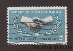 1965 США Марка (Рік міжнародного співробітництва) Гашена №882