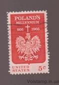 1966 USA Stamp (Polish Millennium) Used №904