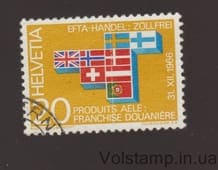 1967 Швейцария Марка (Флаги стран-участниц) Гашеная №852