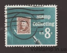 1972 США Марка (Почтовая марка 5 центов 1847 года под увеличительным стеклом) Гашеная №1090