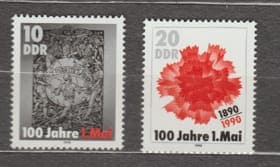 1990 ГДР Серия марок (100 лет Дню труда (1 мая)) MNH №3322-3323