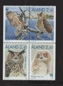 1996 Аландские острова Сцепка (WWF - Евразийский филин) MNH №109-112