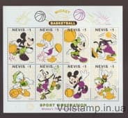 1998 Нэвис Малый лист (70-летие Микки Мауса) MNH №1297-1304