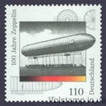 2000 Німеччина ФРН Марка (Авіація, 100 років дирижаблям Zeppelin) MNH №2128