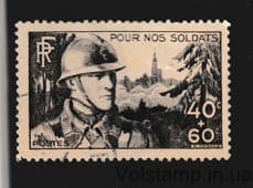 1940 Франция Марка с серии (Фонд солдат) Гашеная №464