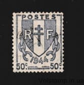 1945 Франция Марка с серии (сломанные цепи) Гашеная №677