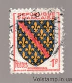 1954 Франция Марка с серии (Провинциальный герб - Бурбонне) Гашеная №1028