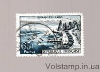 1957 Франция Марка с серии (Эвиан-ле-Бен) Гашеная №1166