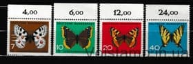 1962 Германия, Федеративная Республика Серия марок с полями (Бабочки) MNH №376-379