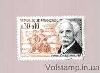 1966 Франция Марка с серии (Габриэль Форе (1845-1924) «Одиссей и Пенелопа» Примати) Гашеная №1553